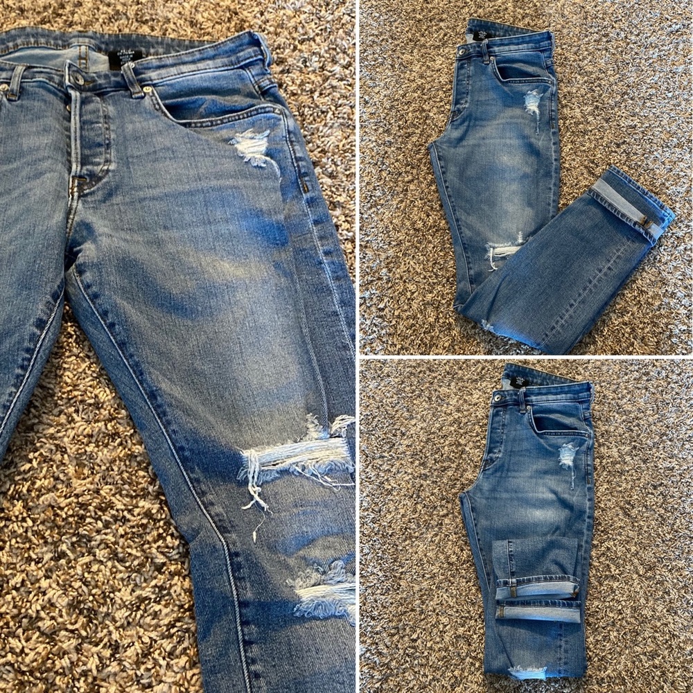 H&M Distressed Skinny Jeans 34/32